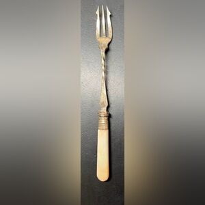 Antique Victorian Trident Mother-of-Pearl & Siver Pickle / Olive / Relish Fork